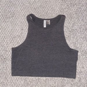 H&M basic grey crop tank - size S